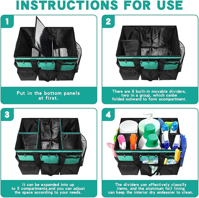 Wearable Cleaning Caddy Bag,WithDetachable Divider cleaning bags for housekeepers, With Adjustable Shoulder Strap for Cleaners & Housekeeper