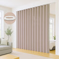 Faux Linen Semi Sheer Room Divider Curtain with Flexible Ceiling Track, Light Filtering Privacy Curtains for Patio Sliding Glass Door Living Room Bedroom Room Divider, Light Coffee, W72xL96, 1 Panel