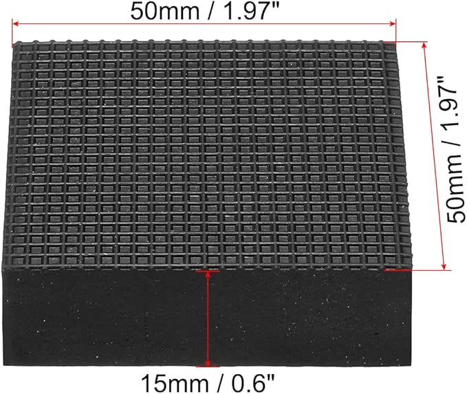 PATIKIL Rubber Anti-Vibration Pads, 4 Pcs Square Vibration Isolation Mats 1.97" x 1.97" x 0.6" for HVAC, Air Conditioner, Air Compressor, Washer, Dryer, Black