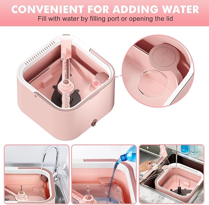 KZKR Square Spin Mop and Bucket Set with Self Separation Dirty and Clean Water System,Self Wringing 360° Rotating Mops Head for Home Floors Cleaning (2.0 mop Bucket Set with 2 Pads)