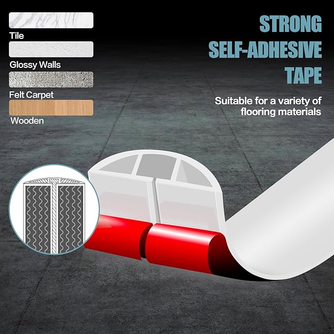 Floor Cord Cover Self Adhesive Cord Hider,3.3FT Cable Management, Extension Strip Protector for Wires, Prevent Cable Trips for Offices, Gyms, Exhibitions Cavity:0.47"(W) x 0.35"(H) White