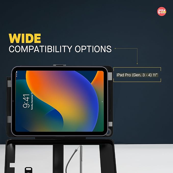 Dual POS Kiosk – CTA Dual Security Kiosk Stand for 11” iPad Pro 3rd and 4th Generation Tablets for Retail Point of Sale (PAD-ASK11B)