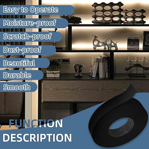 Melamine Edge Banding, 13/16 inch x 25ft roll of Veneer Black Edge Banding Pre-glued, Real Wood Tape Banding for Cabinet Repair Furniture Restoration
