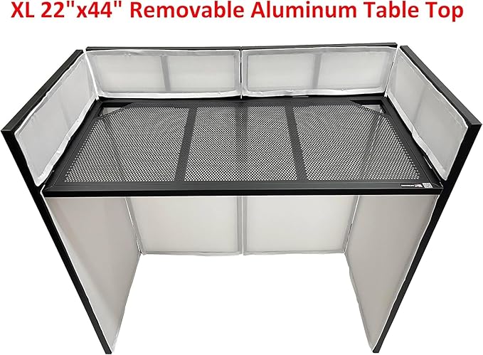 Cedarslink BEAST-8 Large 46" Wide DJ Event Facade White/Black Scrim Booth+ UPPER/LOWER COLOR MIXING INCLUDED! All Aluminum Build only 22 LB