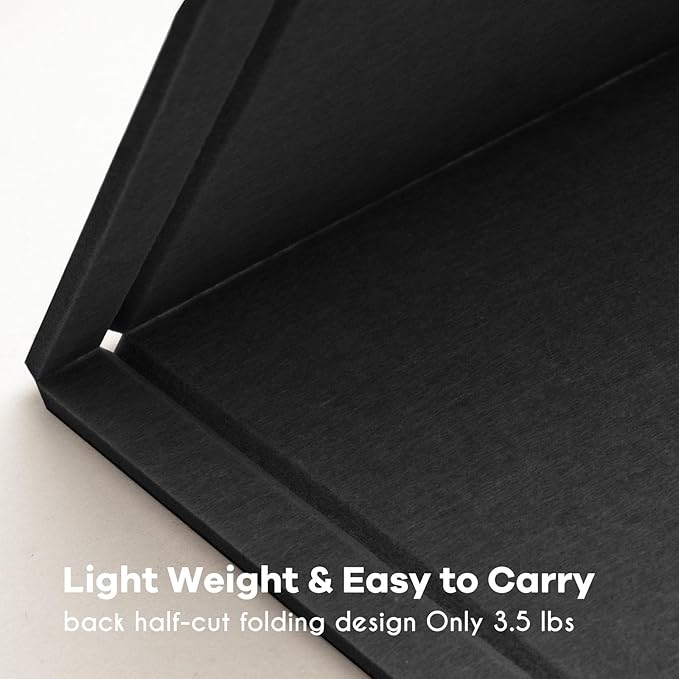 Large Bulletin Board - 60 x 36 Inches, Decorative Felt Pin Board for Wall - 5' x 3' Foldable Photo Display Board with Self-Adhesive Tape, Includes 20 Push Pins - Black