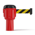 Cone-Mounted Retractable Belt Barrier with Orange Case and 35 Foot Black/Yellow Belt