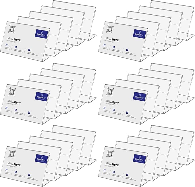 30 PCS Small Acrylic Sign Holder 2.36" X 1.57", Mini Acrylic Food Sign Labels for Party Buffet, Retail Price Display, Clear Plastic Table Counter Top Stand for Place Cards, Name Card, Wedding Signs