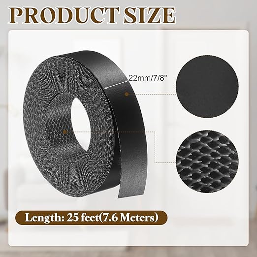 uxcell Black Edge Banding Tape, 7/8 Inch x 25ft Pre-Glued Flexible Veneer Edge Edging Strips Wood Tape for Cabinet Repair and Furniture Restoration