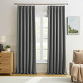 KEQIAOSUOCAI Grey Pinch Pleat Curtains & Drapes 138 Inches Long 2 Panels Set, Privacy Darkening Sound Dampening Window Treatment for Bedroom Vertical Draft Blackout Blinds for Living Room 40 by 138