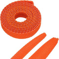 MECCANIXITY Braided Cable Sleeves Heat Shrinkable Fabric Sleeving, 1/4" 3ft Orange 2:1 Ratio Heat Shrinkable Cord Protector for Harness Cable, Network Cable Protection, Cable Management