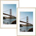 Frametory, 16x24 Metal Picture Frame with Mat for 12x18 Picture & Real Glass, Aluminum Photo Frame Collection (Gold, 2 Pack)
