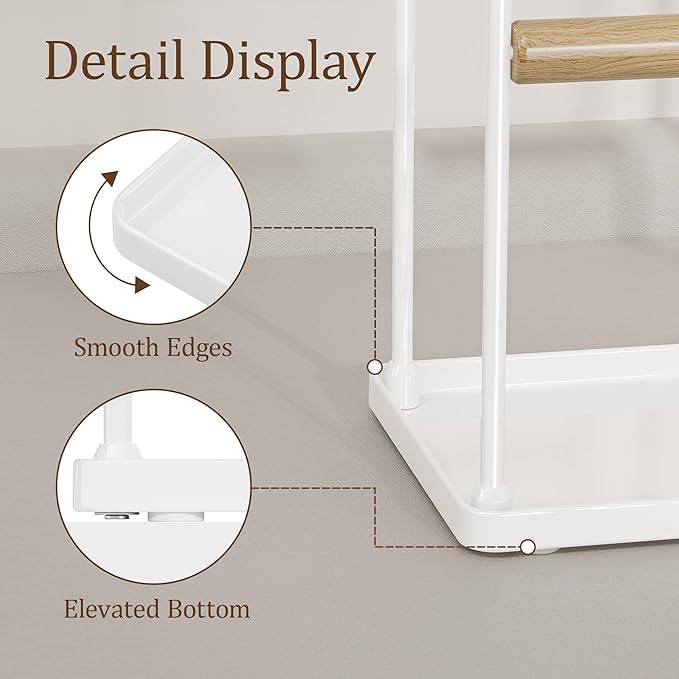 Jewelry Tower Necklace Holder Organizer – 3-Tier Jewelry Display Rack with Storage Tray – Holds 22 Pairs of Earrings, Bracelets, Rings, Necklaces – Gift for Girls & Women, White