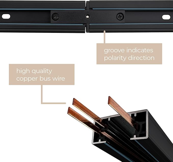 Amped Collection 3-Light 48in Field Cuttable LED Track Lighting Kit with 3 LED 3000K Warm White Track Heads, 4ft Track, End Caps, Floating Feed in Black Finish