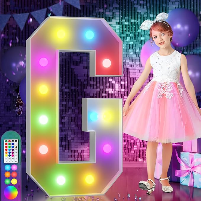 imprsv 4FT Colorful Marquee Letters G, 18 Colors Large Light up Letters Alphabet Sign with Remote, Large Marry Me Sign, Birthday Party Decorations Anniversary Wedding Decoration