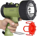 BUYSIGHT Rechargeable Spotlight Flashlight,1000000 Lumen Hand held Spot Lights Waterproof led Flashlight Hunting Lamp with red Filter (Matcha Green)