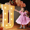 imprsv 3FT Block Marquee Letters Light Up Letters for Birthday Baby Shower Party Backdrop Decor, Large Light Up U for Wedding Decorations Engagement Party Decorations