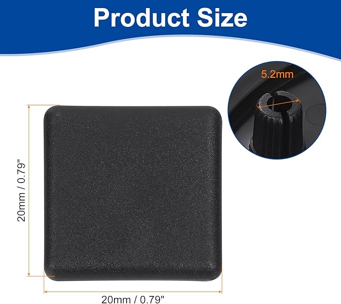 uxcell 20Pcs Extruded End Cap Nylon, 20x20mm T-Slot Aluminum Profile 2020 European Standard End Cap Extrusion Plug for Trolley, Fish Tank Rack, Storage Rack, Black