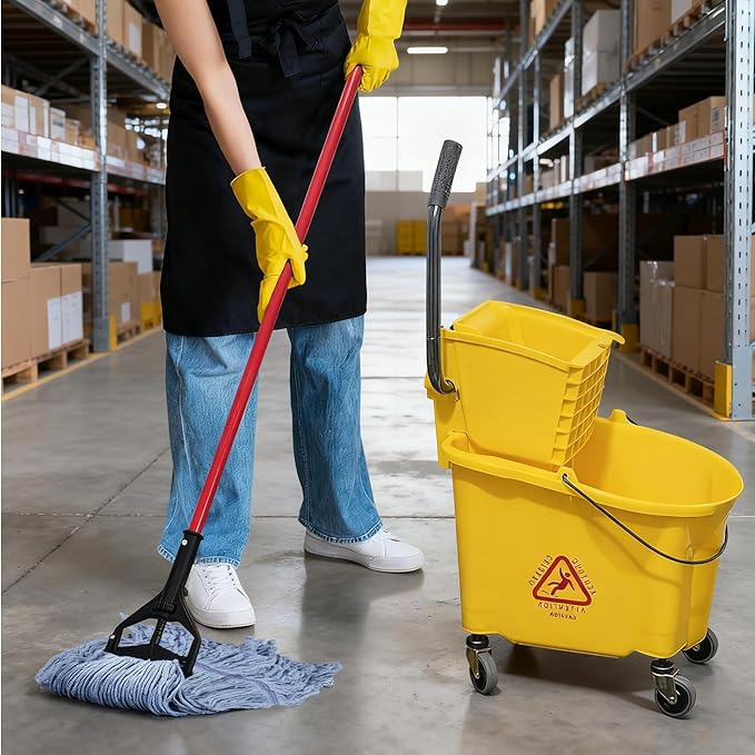 Commercial Mop Head Replacement for Rubbermaid: Wet Industrial Heavy Duty Large Blue Cotton Looped End String Mops Heads Refill 16oz Universal for Floor Cleaning - 6packs Washable Mopheads Bulk