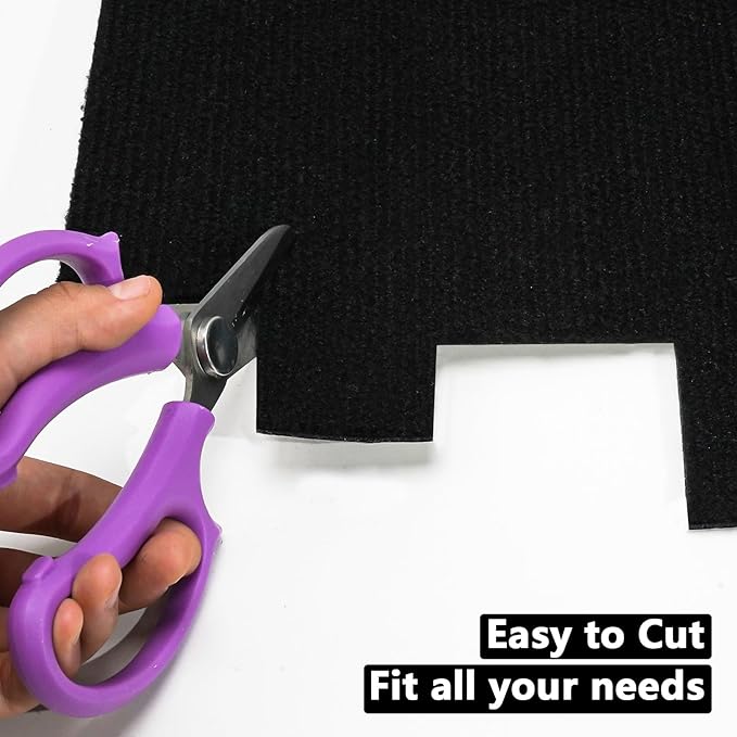 20Pcs Carpet Tiles Peel and Stick, Self Adhesive Carpet Floor Tile 12” x 12”, Black Soft Padded Flooring Sticker, Home Decor for Bedroom Living Room Office, 20 sq ft per Box