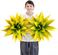 Velener Artificial Agave Plant Set, 28 Inch, Faux Aesthetic Plants for Home Decor, Realistic UV Resistant Fake Yellow Agave Plants Without Pot, Set of 2