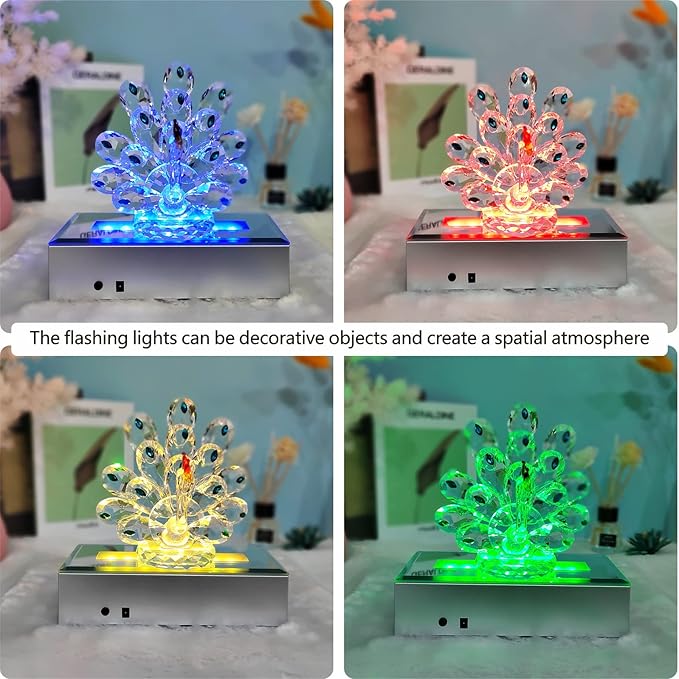 16 LED Light Display Stand Base for 3D Crystal Glass Art,Holiday Casual Atmosphere Ornament Lamp- 6 Inch Rectangular Illuminated Holder Colorful Lights (silver)