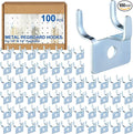 Tandefio 100 Pcs Pegboard Hooks Metal Prong Hook Peg Board for Hanging Hangers for Wall Picture Jewelry Display Tool (Silver)