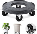 ToLanbbt Trash Can Dolly with 3 in Upgraded Wheels, 15-19 in Adjustable Round Furniture Dolly, Heavy Duty 480 LBS Drum Rolling Base, Keg Dolly for 20, 32, 44, 55 Gallon Garbage Cans, Gray, 1 Pack
