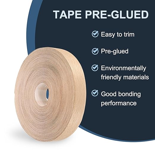 PATIKIL Red Oak Edge Banding, 2 Inch x 250 ft Wood Veneer Tape Pre-glued Flexible Plywood Edge Banding with Hot Melt Adhesive for Furniture Restoration
