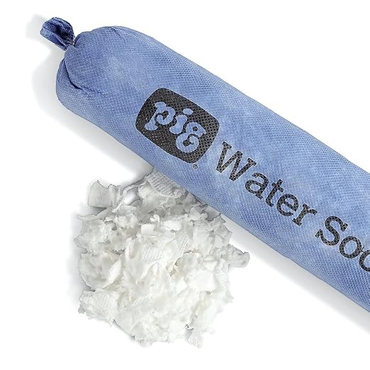 PIG Super Absorbent Sock for Water | 6 Pack | ext. dia. 3" x 4' L | Absorbs Up to 1.75 Gallons per Sock | PM50635
