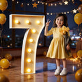 Marquee Numbers 3 Feet Tall Large Light Up Numbers 7th 17th Sweet Sassy and Seven Birthday Decorations Big Yellow Light Outdoor Anniversary Decorations Balloon Arch Kit Party Backdrop 7