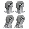 5'' × 2'' Caster Wheels, Heavy Duty Industrial Casters Set of 4 Rubber Wheels, Load 2800lbs Capacity, Swivel Caster for Cart Dolly Toolbox (2 Swivel & 2 Rigid)