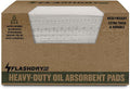 FLASHDRY Heavy Duty Oil Absorbent Pads - 300GSM/4mm (100 Pack, 17.5"x13.5") - Oil-Only Spill Pads for Garage, Marine, Automotive & Industrial Use - Fast Absorbing, Unsinkable, Cut to Size