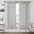 Nanspring Grey Semi Sheer Curtains 72 Inches Long 2 Panels Set for Bedroom Back Tab Rod Pocket Light Filtering Drapes Cotton Linen Textured Grey Farmhouse Living Room Curtain 52X72 Inches