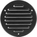 Vent Systems 4 Inch (Inner) Black Metal Soffit Vent Cover - Durable Round Air Vent Grille with Mesh Screen - Weather Resistant Ventilation Grill - Wall & Ceiling, Indoor & Outdoor Crawlspace Vent