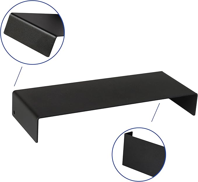 Black Matte Metal Display Stand,8 Pcs 2 Set Display Risers, Metal Rectangular Display Shelf for Showcase, Dessert, Toys, Perfume (8Pcs-Black, L7“x8”x9)