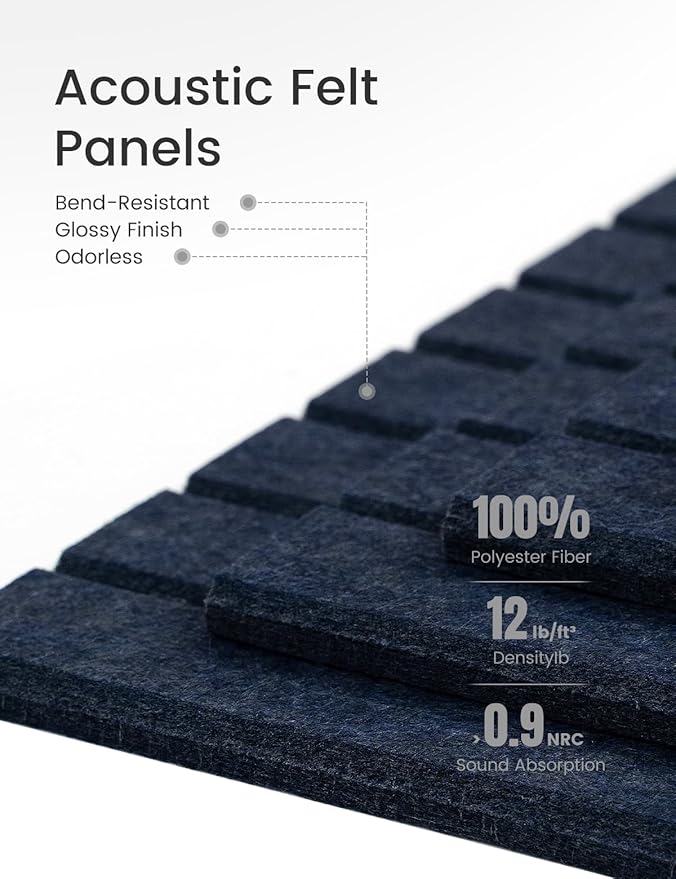Large Felt Bulletin Board 48" X 36" Cork Board Alternative-12 Pack with 70 Safe Removable Adhesive Tabs, Cork Boards for Walls Cork Board for Home Office Classroom Pin Board -Navy Blue