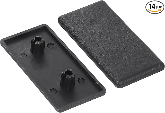 uxcell 14Pcs Extruded End Cap Nylon, 60x30mm T-Slot Aluminum Profile 3060 European Standard End Cap Extrusion Plug for Trolley, Fish Tank Rack, Storage Rack, Black
