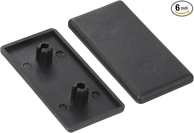 uxcell 6Pcs Extruded End Cap Nylon, 60x30mm T-Slot Aluminum Profile 3060 European Standard End Cap Extrusion Plug for Trolley, Fish Tank Rack, Storage Rack, Black