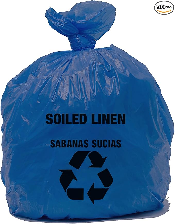 RESILIA Heavy Duty Soiled Linen Bags - Hospital Waste Disposal, Laundry Bag, Trash Liner, Sanitary Storage, OSHA Approved, 40 Gallon - 200 Bags, 38" W x 44" L, 1 Mil, 0.001 Inch, Made in the USA