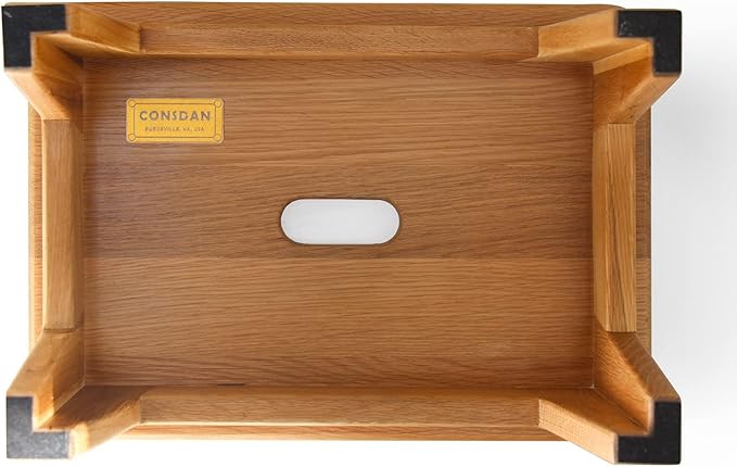 CONSDAN Oak Step Stool for Bed, Wooden Stool for Adults & Seniors - 6.5" High, Non-Slip Mat, No Assembly Needed, Solid Wood, Natural Color