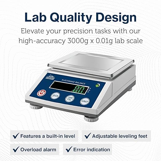 Seattle Alki Scientific Lab Scale | 3000 g x 0.01 g | USA Company | High-Precision Balance for Labs