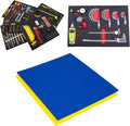 5S Tool Box Shadow Foam Organizers (2 Color) FITS Craftsman Model# 112225 Bottom Box (12.75 x 22.125", Blue Top/Yellow Bottom)…