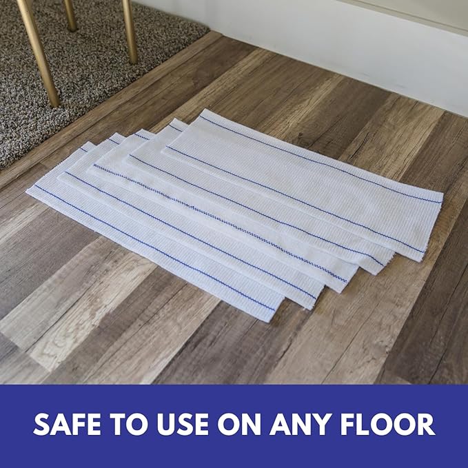Don Aslett Disposable Mop Pads (24", 10-Pack) 5-inch Wide Replacement Floor Mop Pads for Wet or Dry Multi Surface Cleaning | Extra Thick Single-Use Mop Pad Refills for Cleaning Dust and Pet Hair