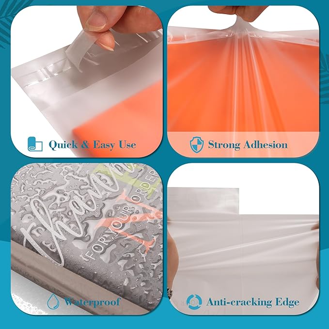 JinRuiKJ Frosted T-Shirt Bags with Handle, Thank You Bags for Small Business, Durable Self-Sealing Packaging Bags for Clothing, Boutique & Shipping - 10x13 Inch 25 Pcs