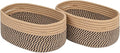 CubesLand Small Cube Shelf Closet Storage Baskets Bins Set 2,Woven Basket for Organizing/Storage, Long-lasting &Skin-friendly Storage Basket Bin,Stylish Room Decor Basket,Camel/Mixed Black Rope Basket