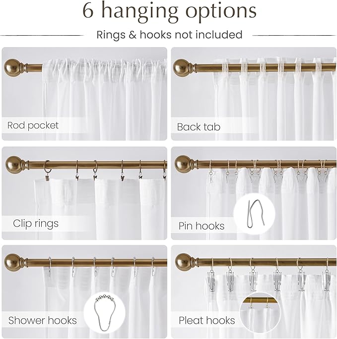 NICETOWN White Linen 108 inch Curtains, Back Tab/Rod Pocket with Pleat Tape Privacy Added with Light Filtering Semi Sheer Window Treatments for Living Room, W52 x L108, 2 Panels