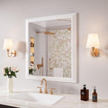 Amorho Bathroom Mirror, 28x32 Inch White Framed Bathroom Mirrors for Over Sink, Wall-Mounted Mirrors for Bedroom, Living Room, Entryway(Horizontal/Vertical).