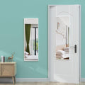 ANYHI Over The Door Mirror, 42"x14" Full Length Mirror for Wall Mirror, 2 Hooks, Aluminum Frame, for Bedromm Bathroom, White