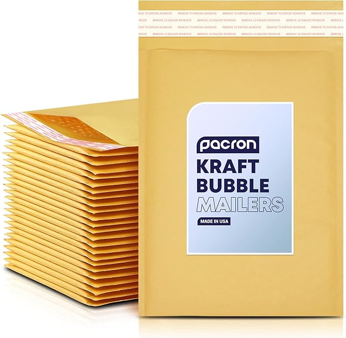 Kraft Bubble Mailers 100 Pack, 14.5 x 20 Inch Padded Shipping Envelopes, Yellow Mailing Envelopes for Documents & Packages, Durable & Lightweight, Made in USA