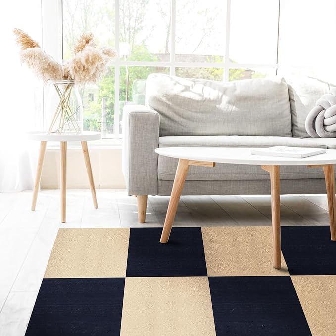 Peel and Stick Carpet Squares 24" x 24", Self Adhesive Non-Slip Carpet Tiles, Peel and Stick Soft Padded Carpet Tiles for Kitchen Bedrooms Indoor Outdoor(20 Tiles/80 sq ft)